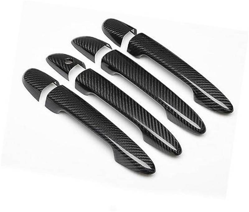 QASULER, for Mazda, 2 2008-2019, for Mazda, 3 2010-2019, for Mazda, 6 2007-2019 Styling Carbon Fiber Chrome Autotürgriffabdeckung Autozubehör Autotürgriffabdeckung(Black No Button) von QASULER