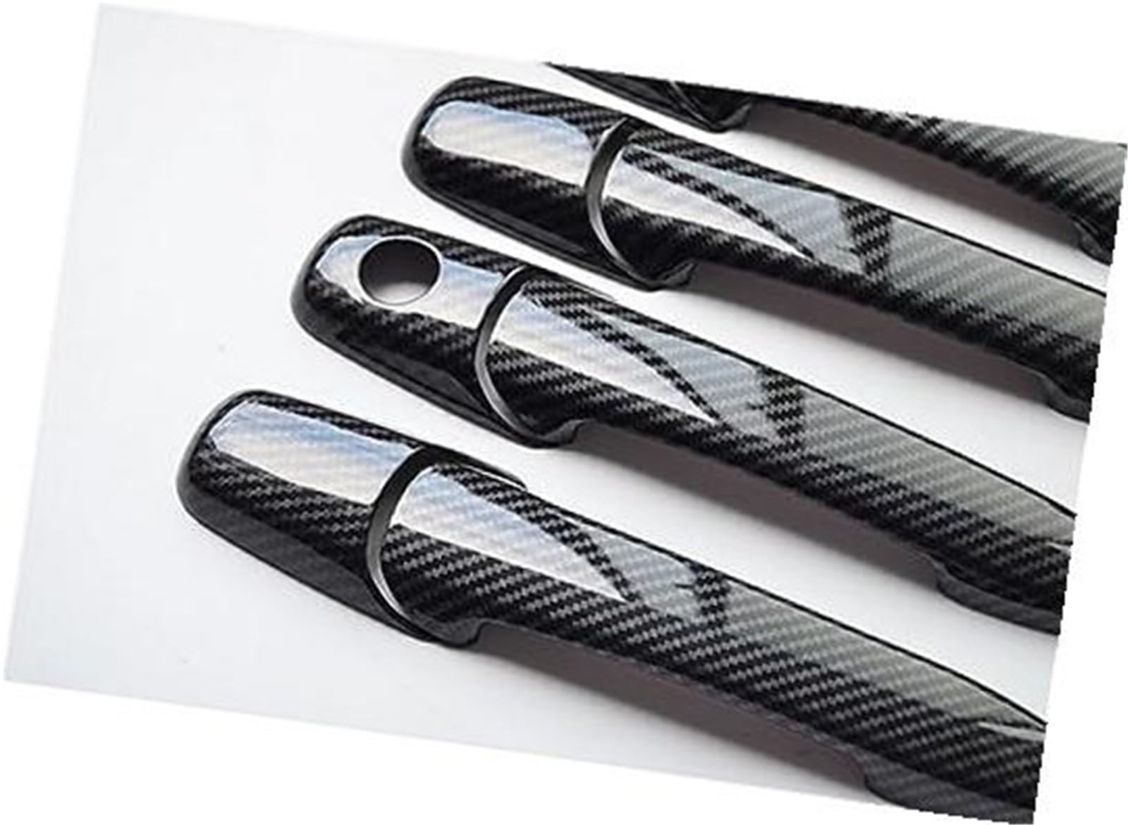 QASULER, for Mazda, 3 2004-2009, 5 2006-2017, for Mazda, 6 2003-2015 Chrom-Carbonfaser-Autotürgriffabdeckungs-Zierzubehör Autotürgriffabdeckung(Carbon Fiber Handle) von QASULER