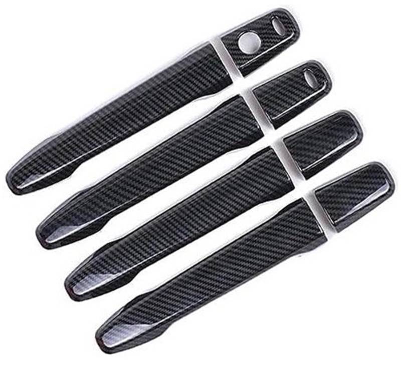 QASULER, for Mitsubishi, Outlander Lancer ASX 2008–2020, ABS-Chrom-Kohlenstofffaser-Autotürgriff-Schalenabdeckung Autotürgriffabdeckung(Black Handle 2 Buttons) von QASULER