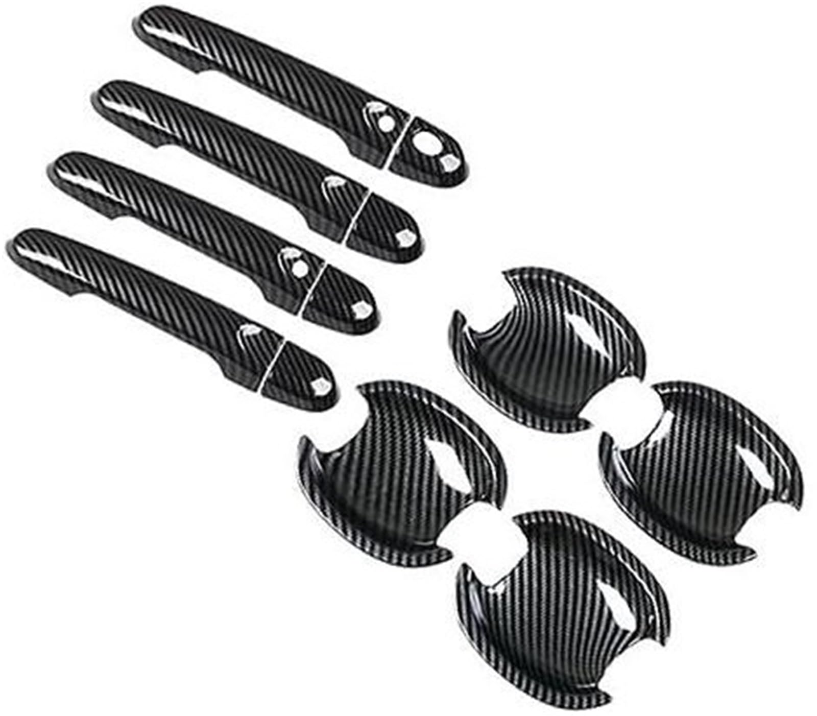 QASULER, for Nissan, Note E12 2013–2019, Kohlefaser-Chrom, Aufkleber for Autotürgriffabdeckung Autotürgriffabdeckung(Black Model 10) von QASULER