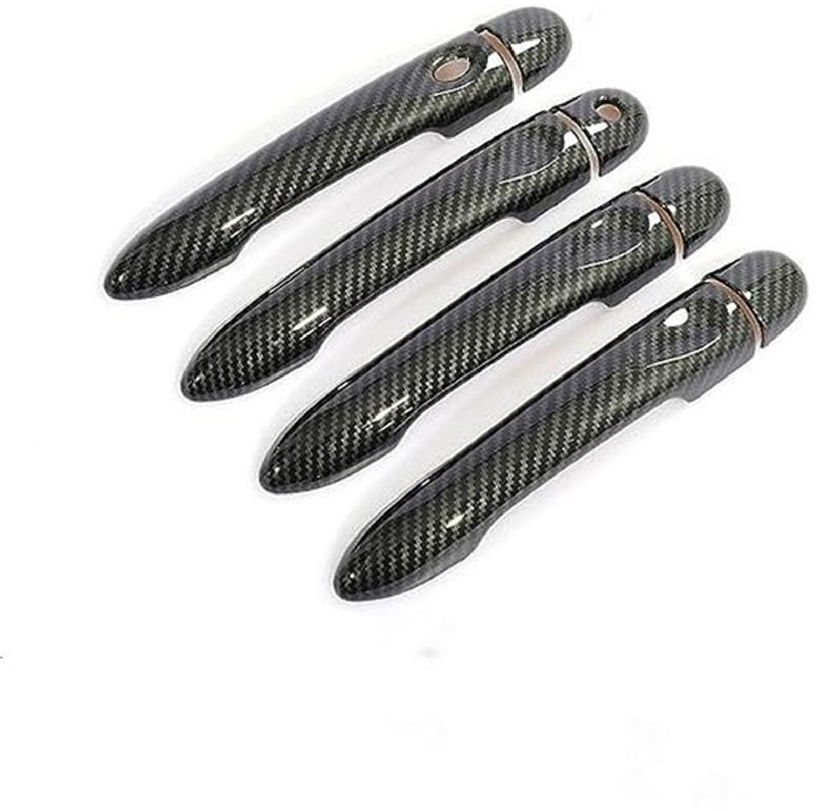 QASULER, for Renault, Captur Kaptur, for Samsung, QM3 2013 2014 2015 2016 2017 2018 2019 2020 Kohlefaser-Autotürgriffabdeckungszubehör Autotürgriffabdeckung(Black 4dr 1 Key 1 Button) von QASULER