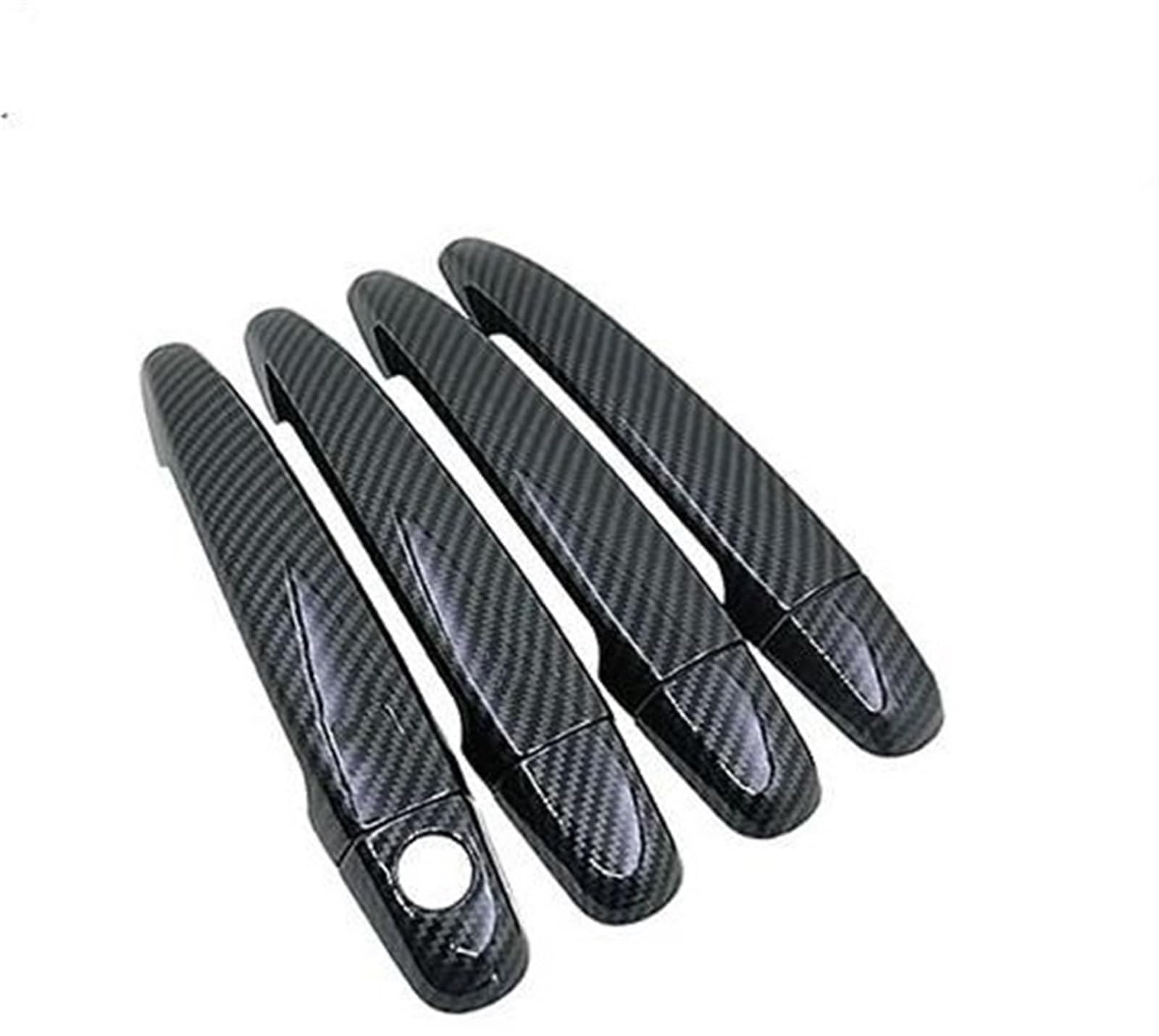QASULER, for Toyota, Alphard Vellfire 2008–2015, glänzende Carbonfaser-Chrom-Autotürgriffabdeckungen Autotürgriffabdeckung(Black Carbon No Button) von QASULER