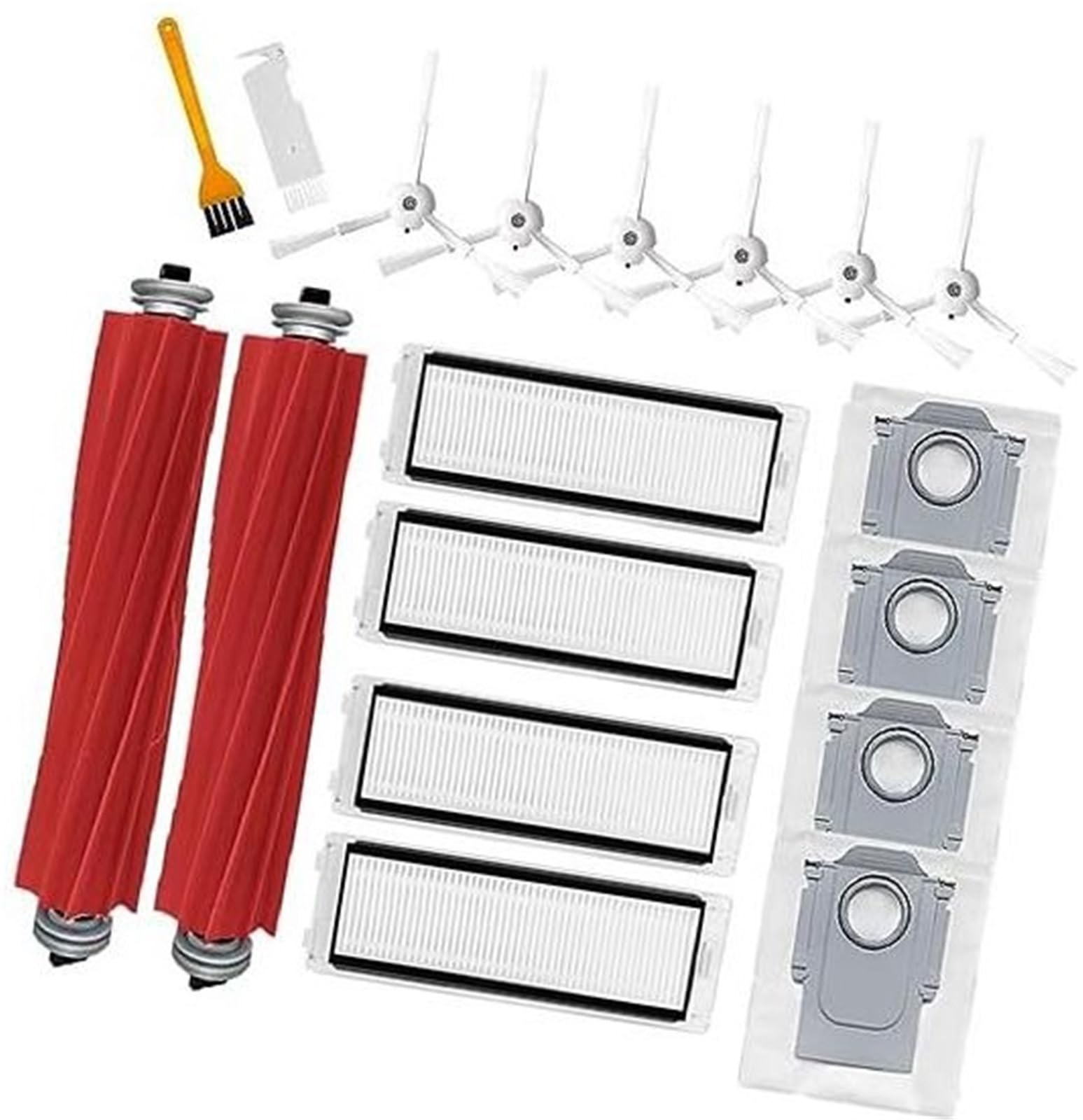 QASULER 18-teiliges Ersatzteil for Roborock P10, for Roborock Q Revo Roboterstaubsauger, 2 Hauptbürsten, 6 Filter, 4 Seitenbürsten, 4 Staubbeutel, 2 Reinigungsbürsten (weiß) Staubsauger-Ersatzteile(Wh von QASULER