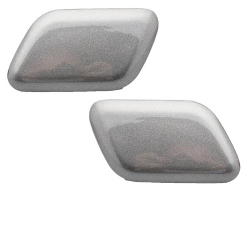 QASULER 2 Stück Scheinwerfer-Waschdüsen-Abdeckkappe, for Ford, Kuga 2013 2014 2015 2016 2017, for Escape 2017 2018 2019, Frontstoßstangen-Sprayer-Jet-Deckel Abdeckung für Autowaschdüsen(Black Grey LH von QASULER
