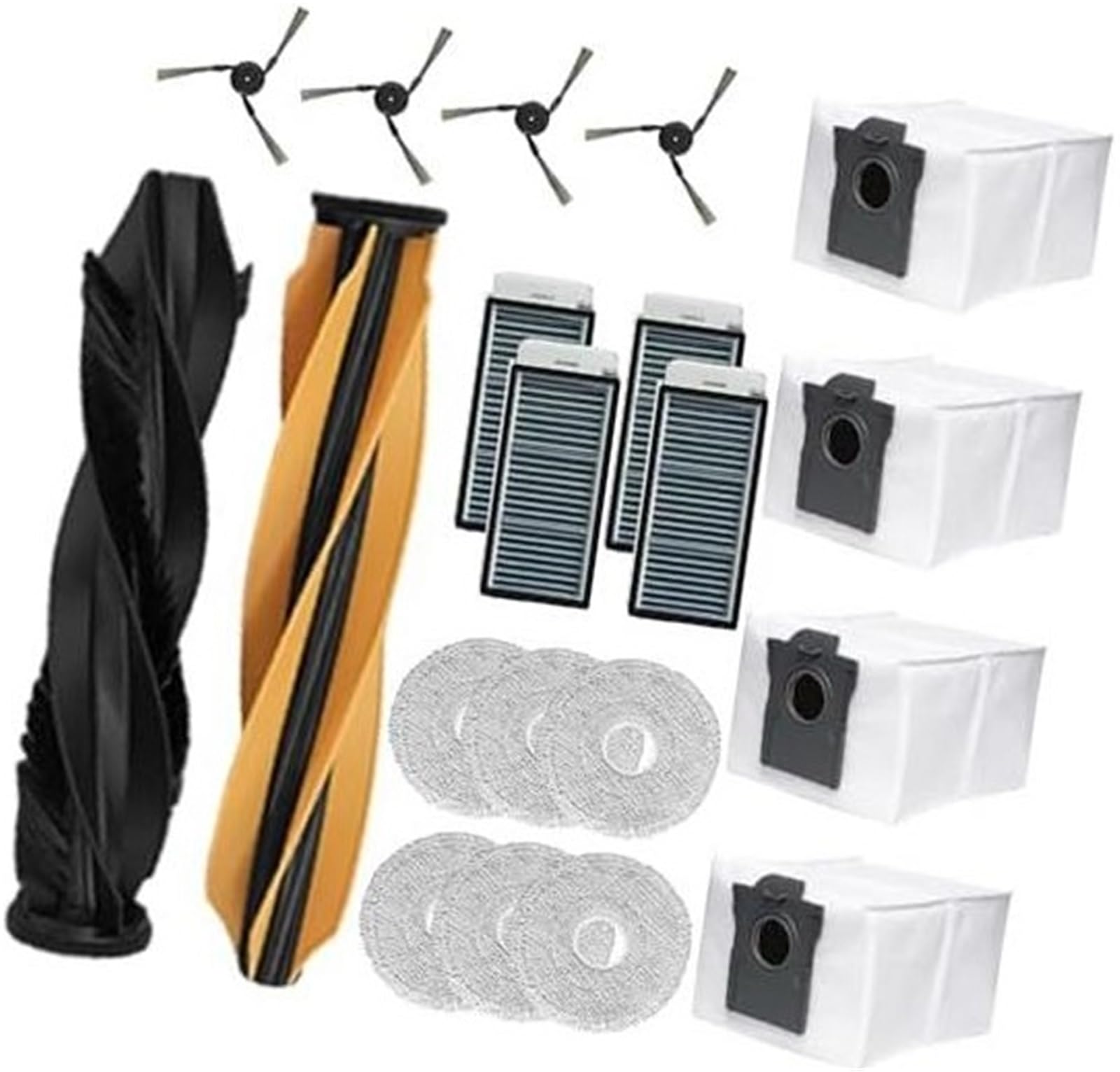 QASULER 20er-Pack Ersatz-Kits for Dreame, X50 Ultra Complete L50 Pro Ultra Staubsauger, Zubehörteil: 1 Paar Hauptbürsten, 4 Hepa-Filter, 4 Seitenbürsten, 4 Staubsaugerbeutel, 6 Wischpads Staubsauger-E QASULER 20er-Pack Ersatz-Kits for Dreame, X50 Ultra Complete L50 Pro Ultra Staubsauger, Zubehörteil: 1 Paar Hauptbürsten, 4 Hepa-Filter, 4 Seitenbürsten, 4 Staubsaugerbeutel, 6 Wischpads Staubsauger-E von QASULER