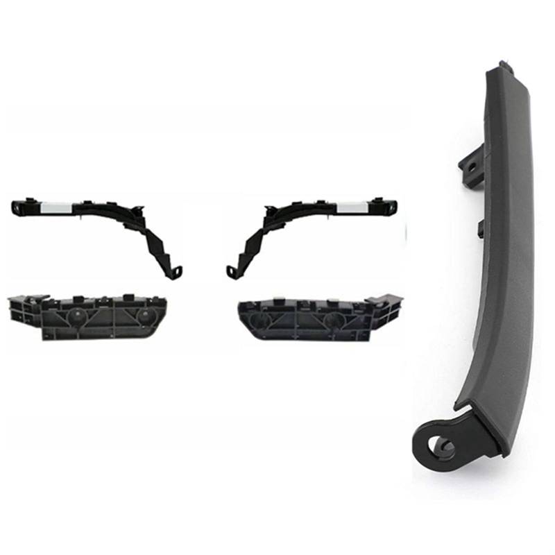 QASULER 4-teiliges Set for Efront-Scheinwerfer und Stoßstangenhalterungen 2007–2011 CRV & 1 x Zierleiste for Vorderrad- und Radkotflügel Auto-Stoßstangenhalterung von QASULER
