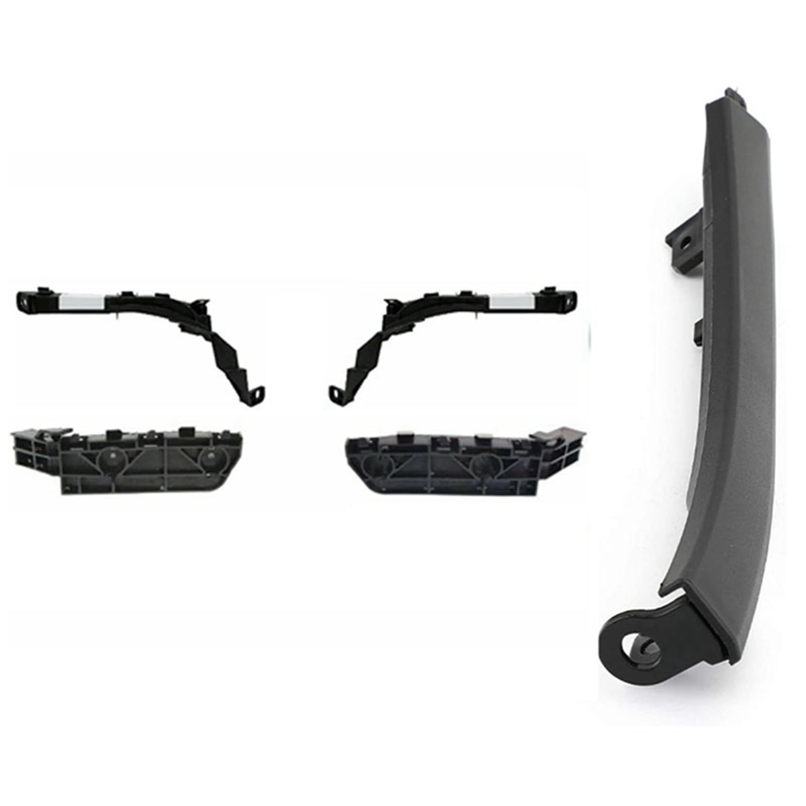 QASULER 4-teiliges Set for Efront-Scheinwerfer und Stoßstangenhalterungen 2007–2011 CRV & 1 x Zierleiste for Vorderrad- und Radkotflügel Auto-Stoßstangenhalterung von QASULER