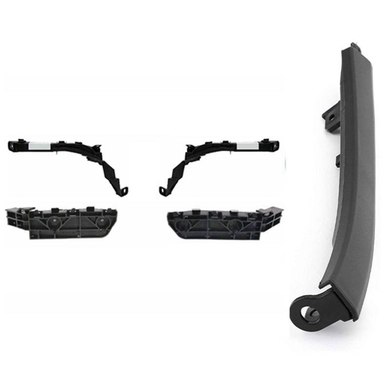 QASULER 4-teiliges Set for Efront-Scheinwerfer und Stoßstangenhalterungen 2007–2011 CRV & 1 x Zierleiste for Vorderrad- und Radkotflügel Auto-Stoßstangenhalterung von QASULER