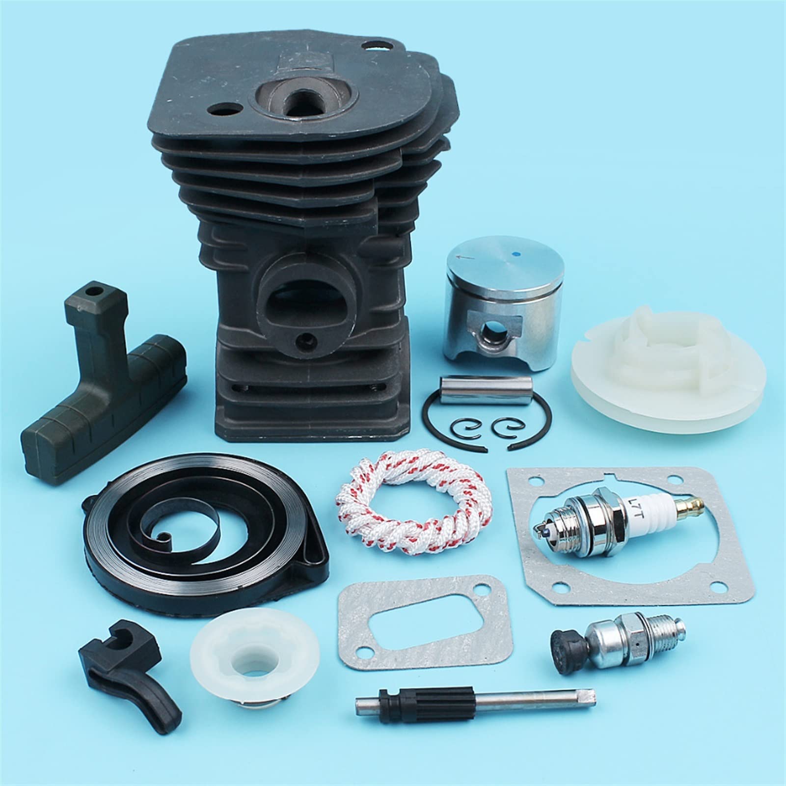QASULER 42 mm Nikasil-Zylinder-Kolben-Kerzenventil-Starter-Riemenscheiben-Set, for Husqvarna 340 345 E Kettensäge, Ölpumpe, Schneckengetriebe, Griff Motorzylinder QASULER 42 mm Nikasil-Zylinder-Kolben-Kerzenventil-Starter-Riemenscheiben-Set, for Husqvarna 340 345 E Kettensäge, Ölpumpe, Schneckengetriebe, Griff Motorzylinder von QASULER
