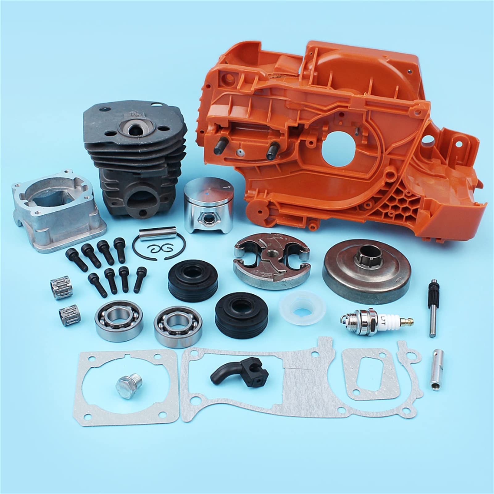 QASULER 44 mm Zylinderkolben Motorpfannengehäuse Kurbelgehäuse Kupplungstrommel, for Husqvarna 340 345 350 Dekompressionsventil der Öldichtungslagerpumpe Motorzylinder QASULER 44 mm Zylinderkolben Motorpfannengehäuse Kurbelgehäuse Kupplungstrommel, for Husqvarna 340 345 350 Dekompressionsventil der Öldichtungslagerpumpe Motorzylinder von QASULER