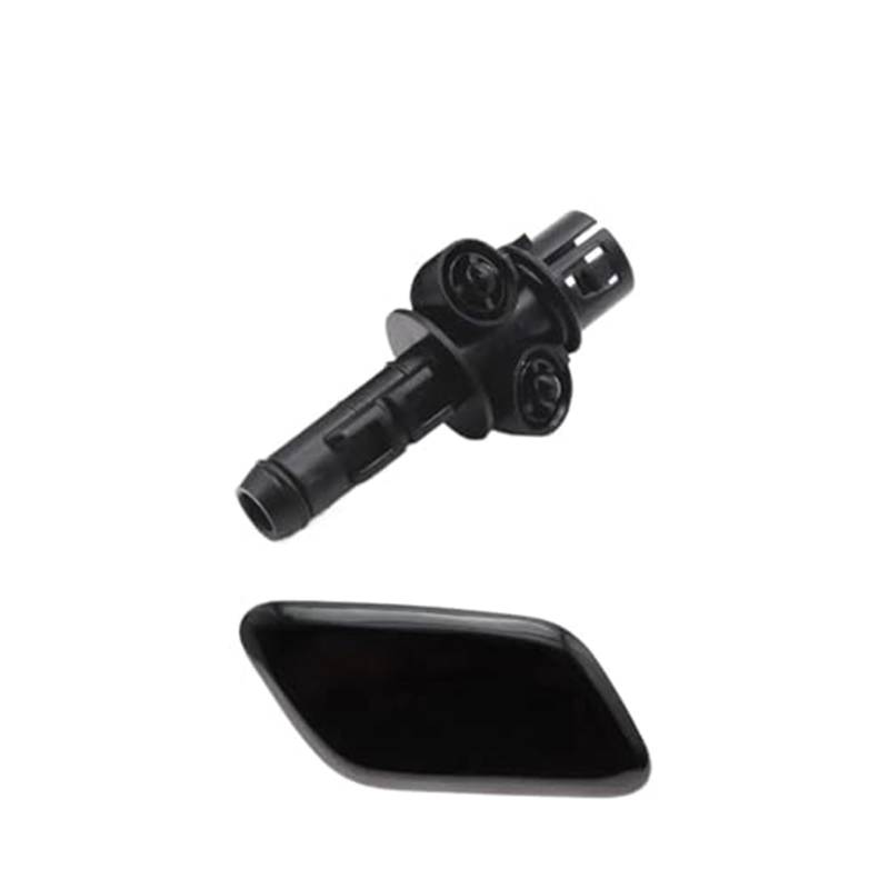 QASULER 85044-09901 85045-09901 Frontstoßstangen-Scheinwerferwaschanlage, Sprühdüsen-Abdeckkappe mit Anschluss, for Toyota, Avensis T25 2006–2008 Abdeckung für Autowaschdüsen(Black Black RH) von QASULER