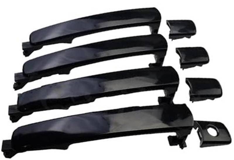 QASULER Auto-Außentürgriff, for Infiniti, FX35 FX45 G35 80640AM205 NI1310129 80640CA012 Chrom-Schwarz Auto-Außentürgriff vorne hinten links rechts Auto-Außentürgriffabdeckung(BLACK Front Rear 4pcs BK) von QASULER