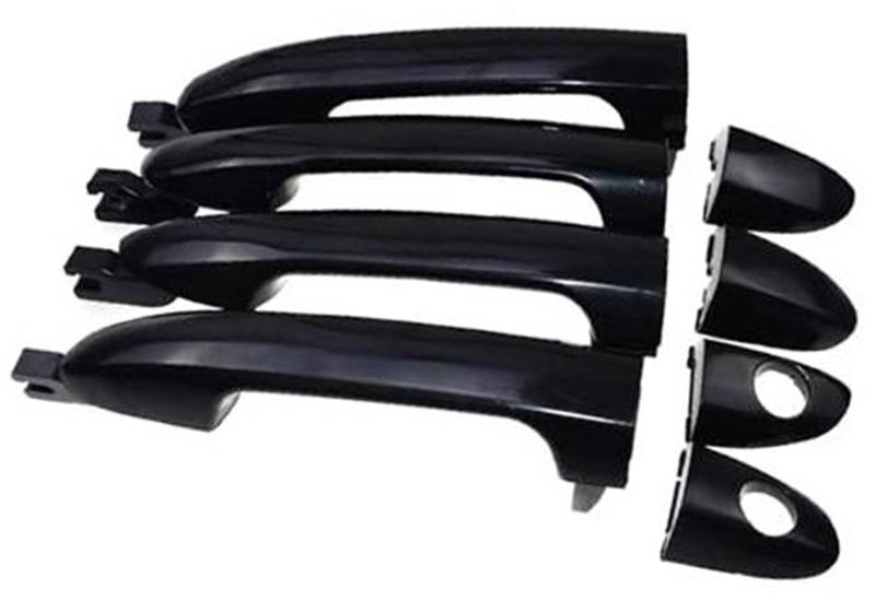 QASULER Auto Außentürgriff, for Kia, for Spectra 2004-2009 82650-2F000,82670-2F000,83660-2F000 Vorne Hinten Links Rechts Außentürgriffe Auto-Außentürgriffabdeckung(Black Front Rear 4pcs) von QASULER