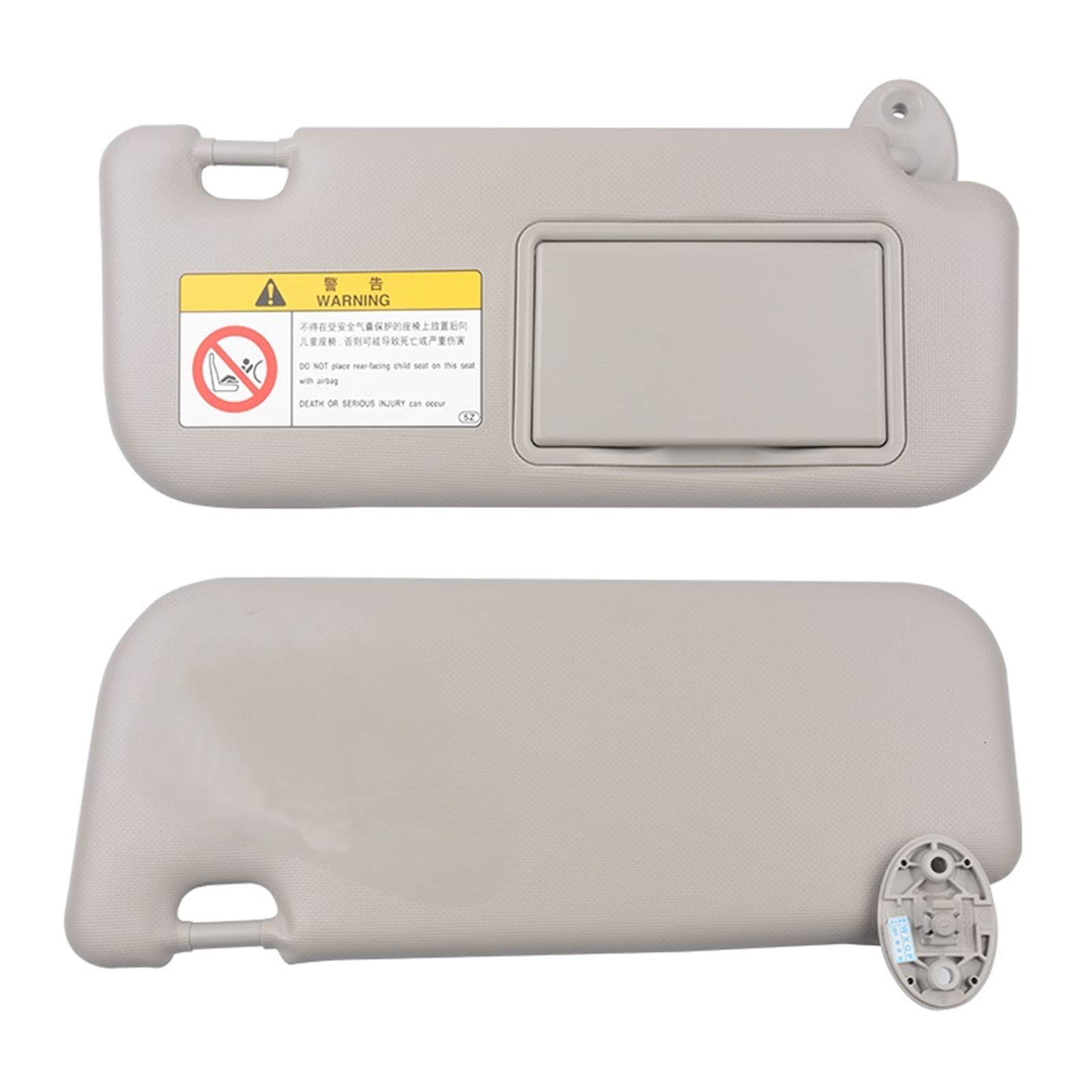 QASULER Autozubehör Grau Beige Sonnenblende mit Make-up-Spiegel und Schrauben, for Corolla 2014 2015 2016 2017, 74320-02B21 74310-02K91 Auto-Sonnenblende(LH and RH Gray) von QASULER