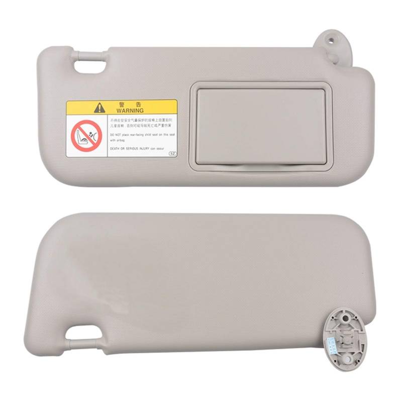 QASULER Autozubehör Grau Beige Sonnenblende mit Make-up-Spiegel und Schrauben, for Corolla 2014 2015 2016 2017, 74320-02B21 74310-02K91 Auto-Sonnenblende(LH and RH Gray) von QASULER