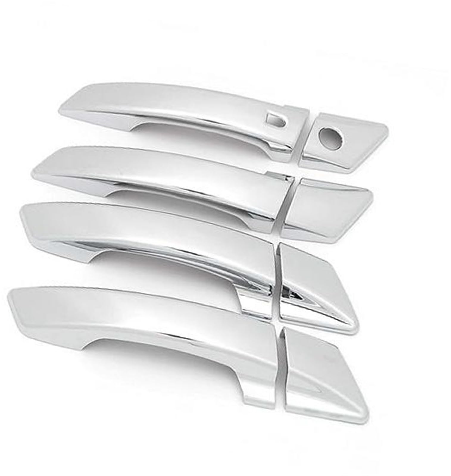QASULER Carbonfaser-Chrom-Autotürgriff-Abdeckungsverkleidung, for Changan, CX70 CS55 CS75 CS95 Autotürgriffabdeckung(Silver 1 Button) von QASULER