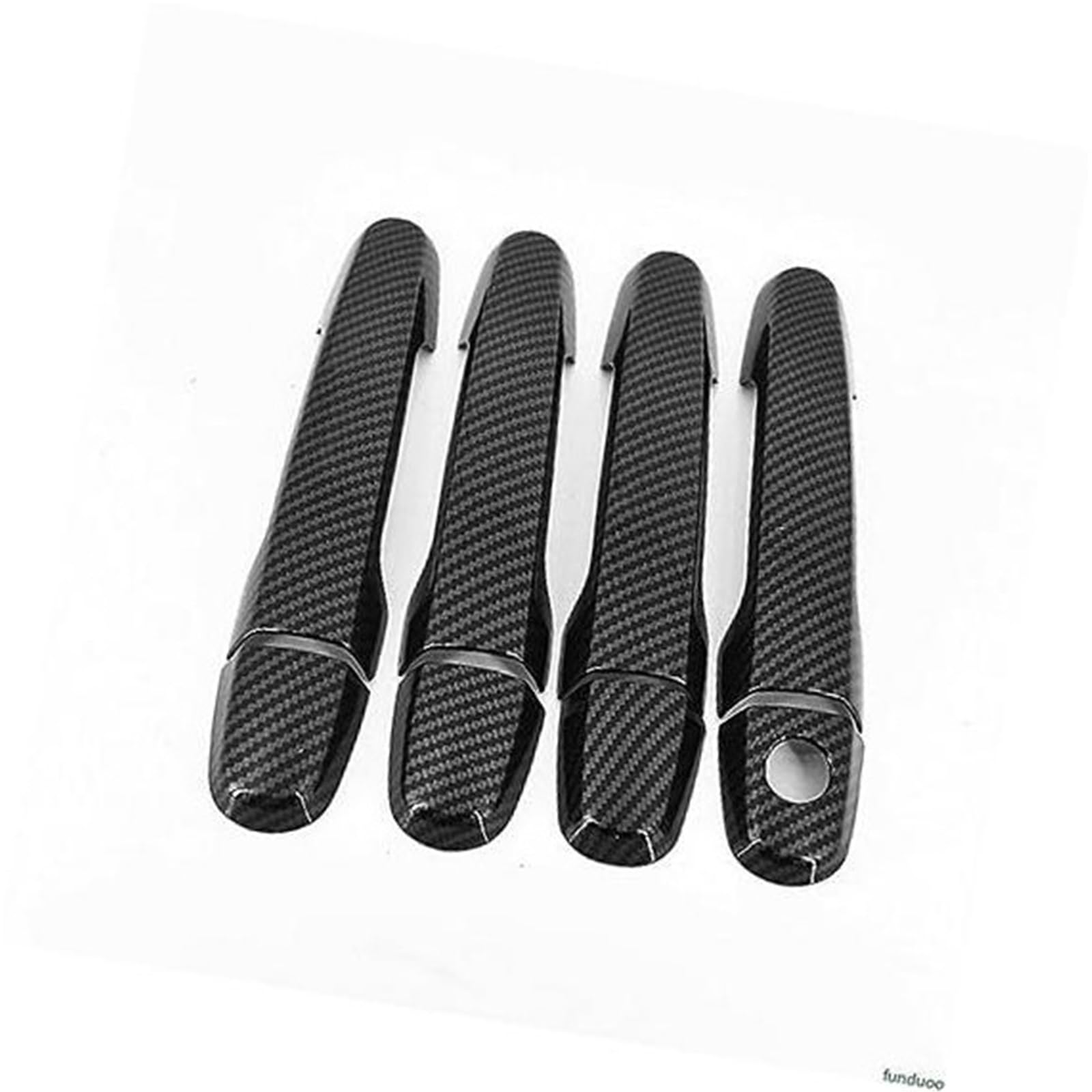 QASULER Chrom-Carbon-Faser-Autotürgriff-Abdeckungsschale, for Toyota, Hilux VIGO 2005–2014 Autotürgriffabdeckung(Black Carbon 1 Keyhole) von QASULER