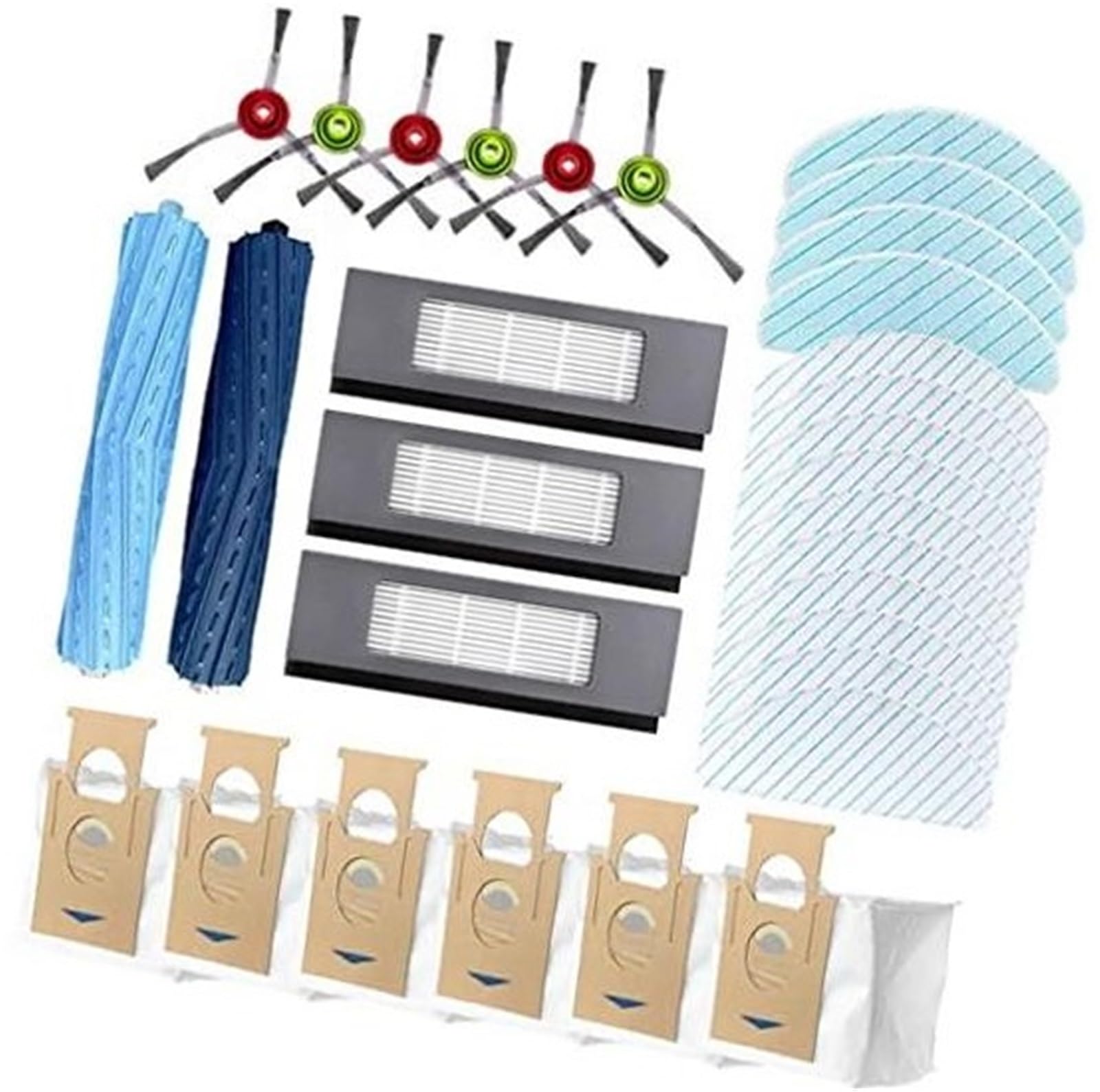 QASULER Ersatz for Ecovacs Deebot T9 Serie T9 AIVI, 2 Walzenbürsten, 3 Filter, 6 Seitenbürsten, 4 waschbare Tücher, 6 Staubbeutel, 10 Starke Lappen Staubsauger-Ersatzteile QASULER Ersatz for Ecovacs Deebot T9 Serie T9 AIVI, 2 Walzenbürsten, 3 Filter, 6 Seitenbürsten, 4 waschbare Tücher, 6 Staubbeutel, 10 Starke Lappen Staubsauger-Ersatzteile von QASULER