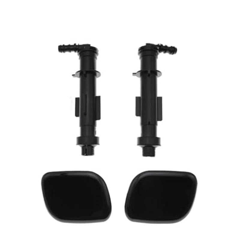 QASULER Frontstoßstangen-Scheinwerferwascher-Deckelkappe, Scheinwerferwascher-Jet-Düsen-Sprühabdeckung, for Hyundai, Tucson TL 2015–2017 Abdeckung für Autowaschdüsen(Black Set) von QASULER