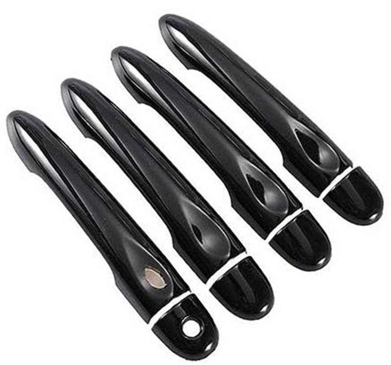 QASULER Glänzend Schwarze Autotürgriffabdeckung, for Renault, Captur Kaptur, for Samsung, QM3 2013–2020 Autotürgriffabdeckung(Black 4dr 1 Key 1 Button) von QASULER