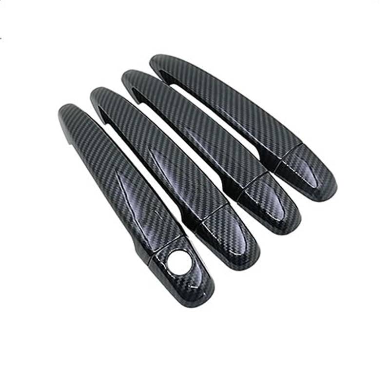 QASULER Glänzendes Kohlefaser-Chrom-Autotürgriff-Abdeckungs-Set, for Lexus, GS S190 2006–2011, GS350, GS430, GS450h, GS460 Autotürgriffabdeckung(Black Carbon 2 Buttons) von QASULER