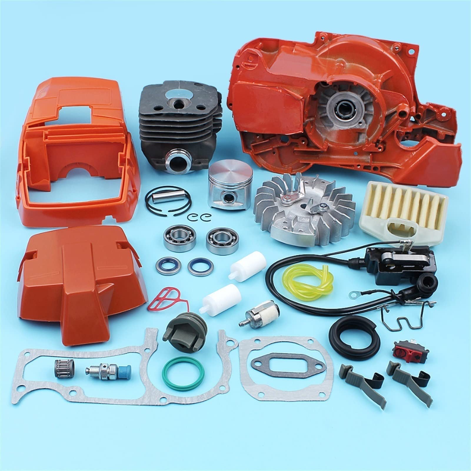 QASULER Kurbelgehäuse, oberer Motorzylinderdeckel, Schwungrad, Zündspule, for Husqvarna, 362 365 371 372, Kraftstoff-Luftfilterleitung, Schalterlager Motorzylinder QASULER Kurbelgehäuse, oberer Motorzylinderdeckel, Schwungrad, Zündspule, for Husqvarna, 362 365 371 372, Kraftstoff-Luftfilterleitung, Schalterlager Motorzylinder von QASULER