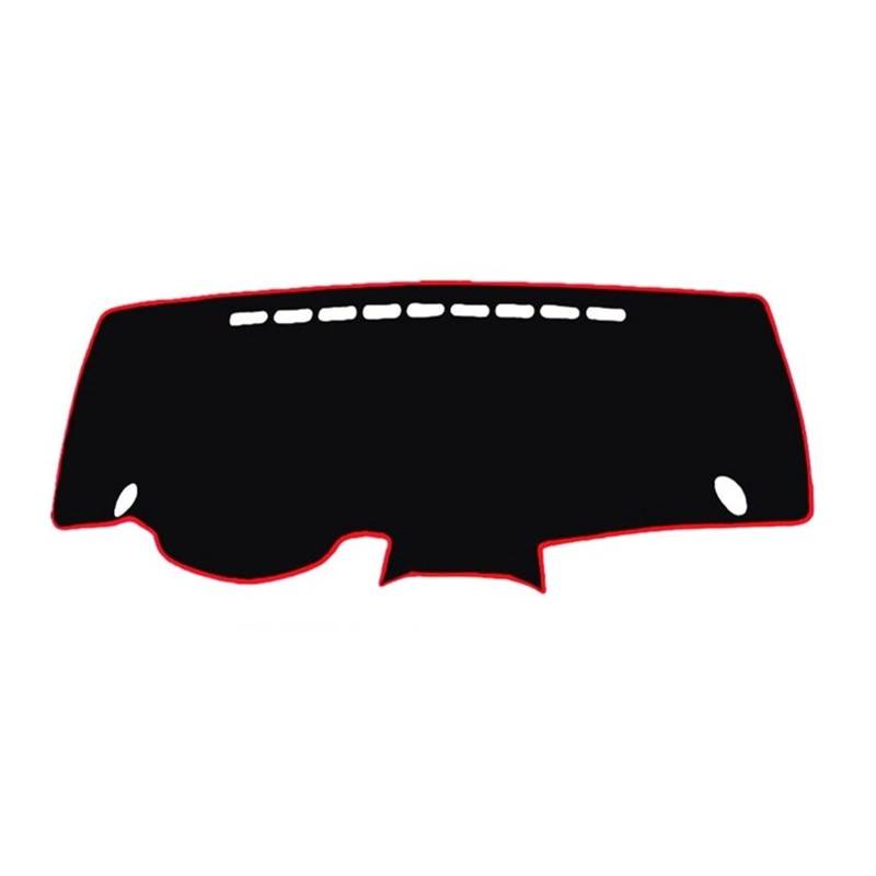 QASULER LHD Auto Armaturenbrett Abdeckung Matte Pad Dash Dashmat Sonnenschutz Instrument Teppich Fit, for Jazz, 2009-2013 Armaturenbrettabdeckung(Black(Red Edge)) von QASULER
