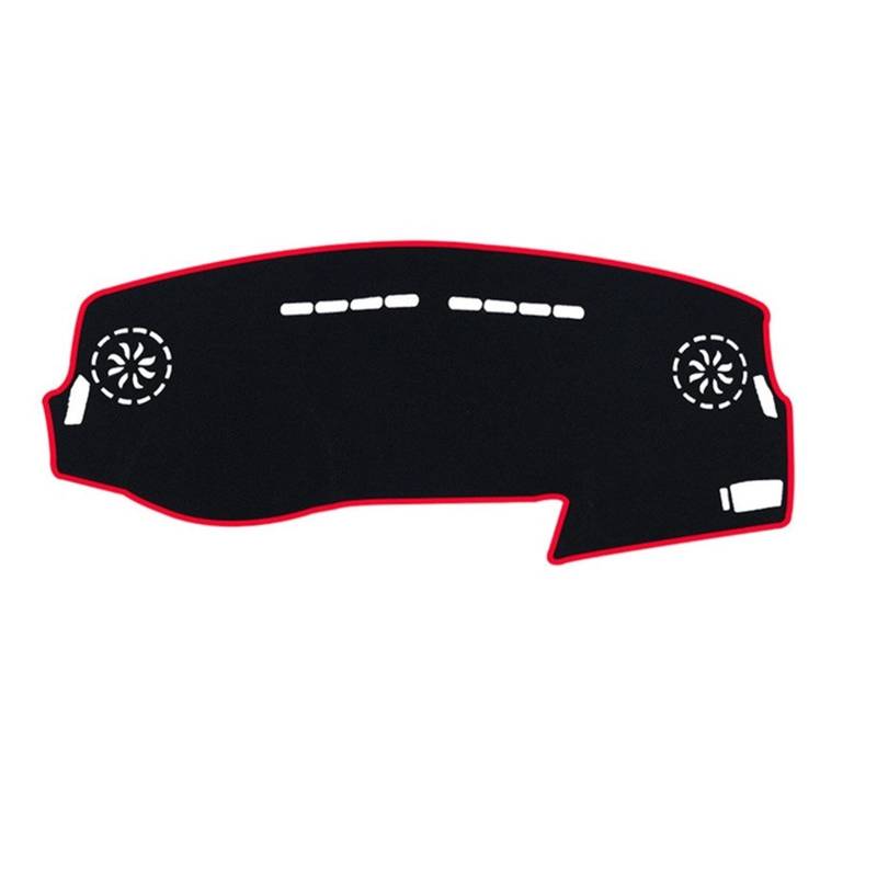 QASULER LHD Auto Armaturenbrett Abdeckung Matte Pad Dash Sonnenschutz Instrument Schutz Teppich Zubehör, for Citroen, C3-XR C3 2013-2018 Armaturenbrettabdeckung(Black(Red Edge)) von QASULER
