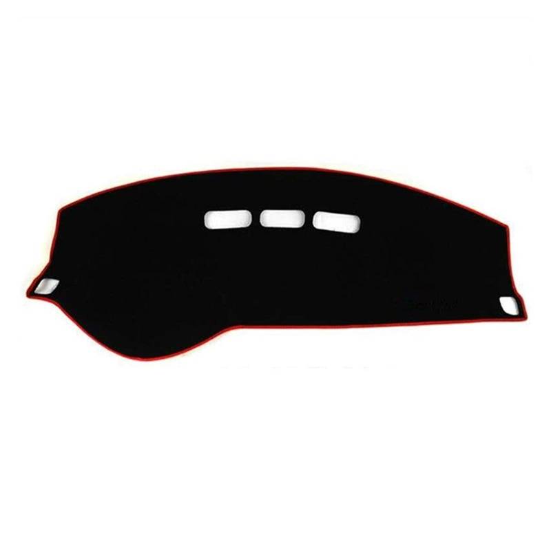 QASULER LHD Auto Armaturenbrett Abdeckung Matte Pad Dashmat Dash Sonnenschutz Schutz Teppich Zubehör, for Peugeot, 508 508sw 508GT 508RXH 2010-2018 Armaturenbrettabdeckung(Black(Red Edge) Without LCD von QASULER