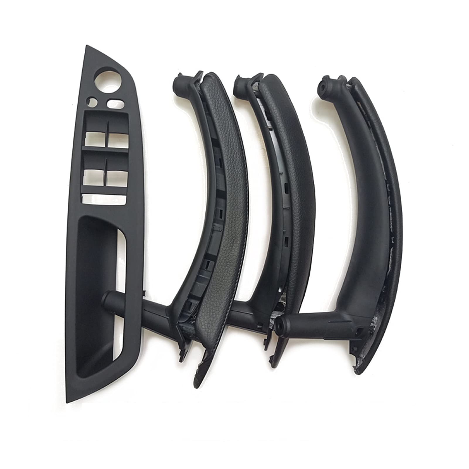 QASULER LHD RHD Verbesserter Innentürgriff mit Lederabdeckung, komplettes Set, for, for X5 X6 E70 E71 E72 2007-2013 Türgriffabdeckung aus Kohlefaser(LHD Black) von QASULER