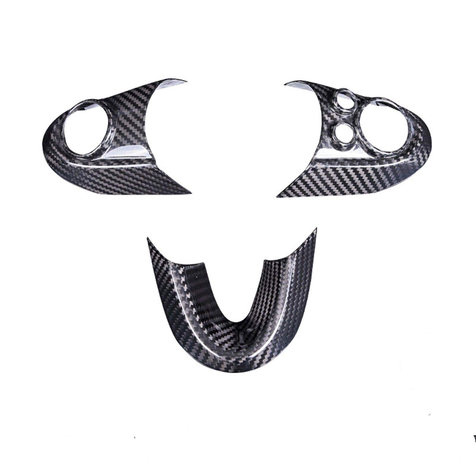 QASULER Lenkrad-Dekorationsabdeckung aus Kohlefaser, for, for Mini, Cooper S Clubman F54 F55 F56 F57 F60, Auto-Innenraum-Aufkleber-Zubehör Auto-Lüftungsgitter(Carbon Fiber A) von QASULER