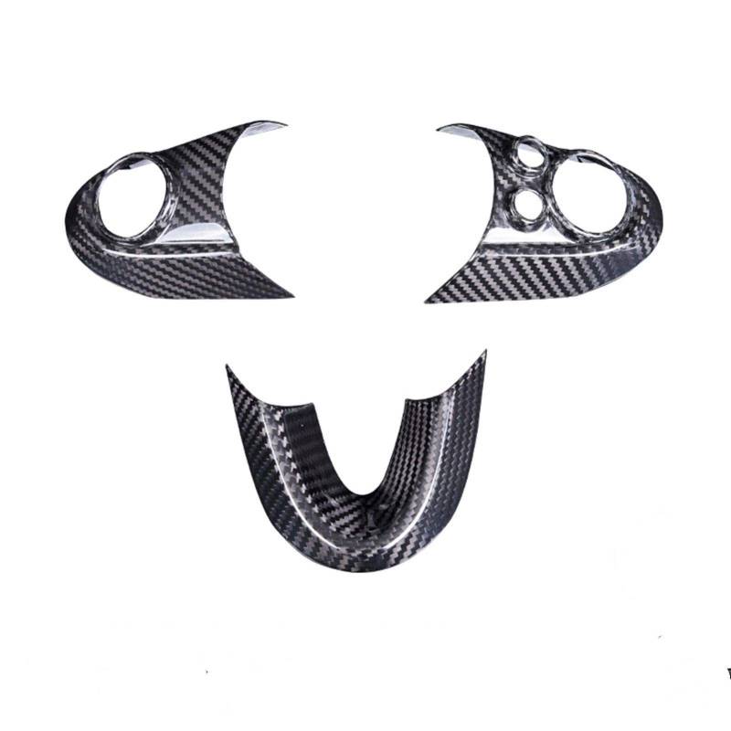 QASULER Lenkrad-Dekorationsabdeckung aus Kohlefaser, for, for Mini, Cooper S Clubman F54 F55 F56 F57 F60, Auto-Innenraum-Aufkleber-Zubehör Auto-Lüftungsgitter(Carbon Fiber A) von QASULER
