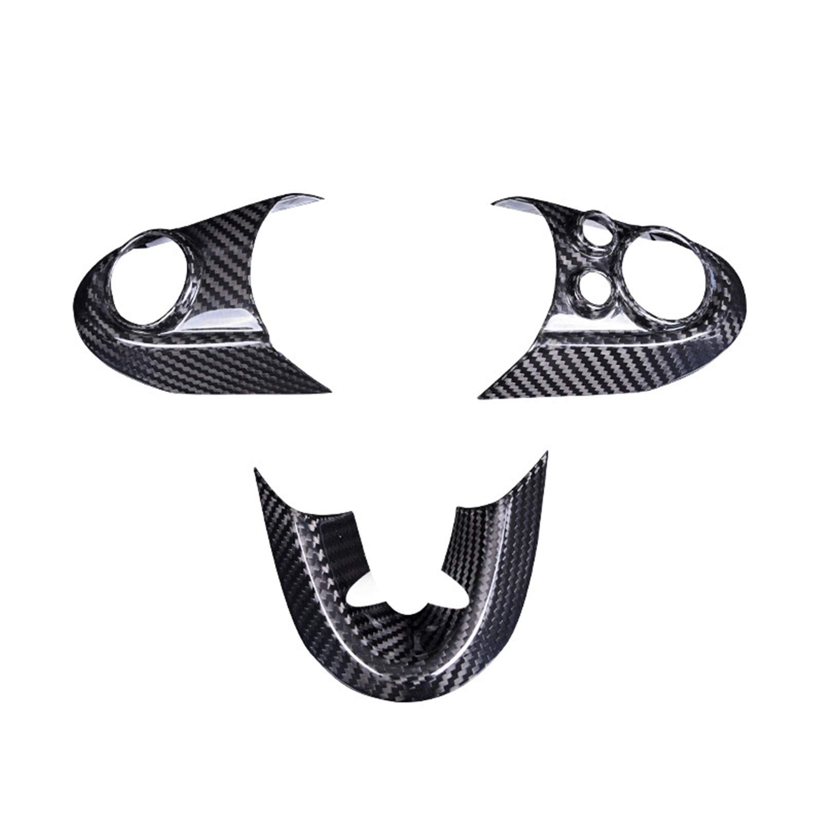 QASULER Lenkrad-Dekorationsabdeckung aus Kohlefaser, for, for Mini, Cooper S Clubman F54 F55 F56 F57 F60, Auto-Innenraum-Aufkleber-Zubehör Auto-Lüftungsgitter(Carbon Fiber B) von QASULER