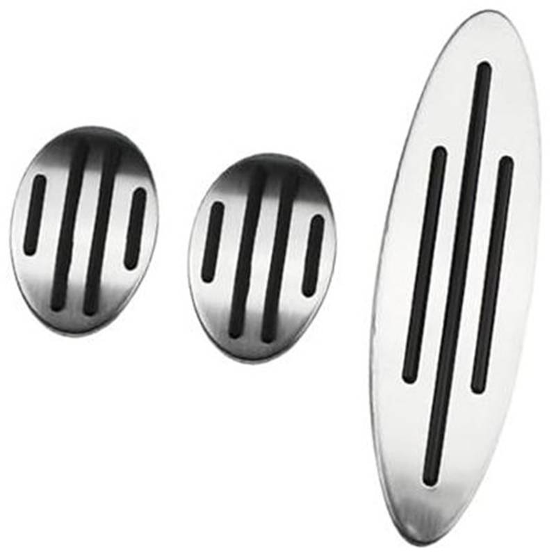 QASULER Pedalauflage, for alle, for MINI, for Cooper, for Modelle R52 R53 R55 R56 R57 R58 R59 F55 F56 F57 Edelstahl-Gaspedal-Gasbremsabdeckung Gummiabdeckung für Kupplungsbremspedal(Black MT Pedal) von QASULER
