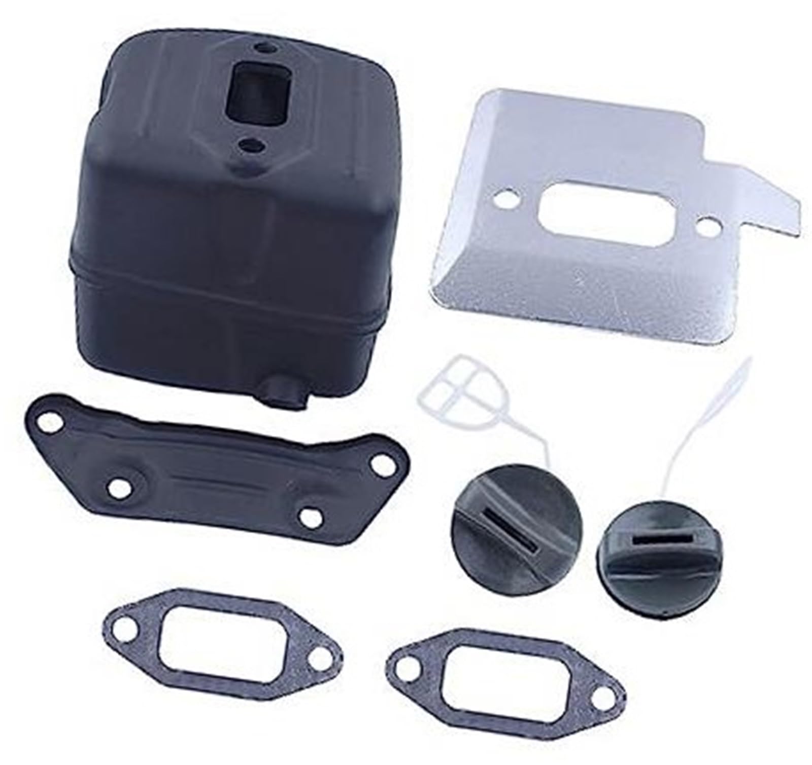 QASULER Schalldämpfer, Auspuff, Kühlplatte, Dichtung, Heizöldeckel-Set, for Husqvarna, 365 362 371 372 372XP Kettensägen-Ersatzteil Kraftstofftank für Hubtrimmer von QASULER