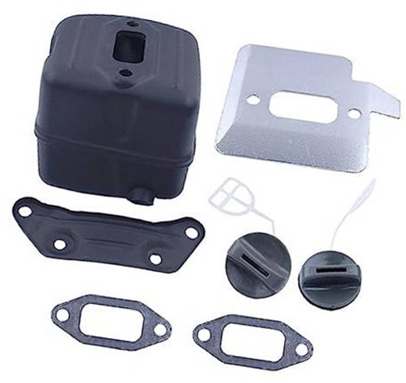 QASULER Schalldämpfer, Auspuff, Kühlplatte, Dichtung, Heizöldeckel-Set, for Husqvarna, 365 362 371 372 372XP Kettensägen-Ersatzteil Kraftstofftank für Hubtrimmer von QASULER