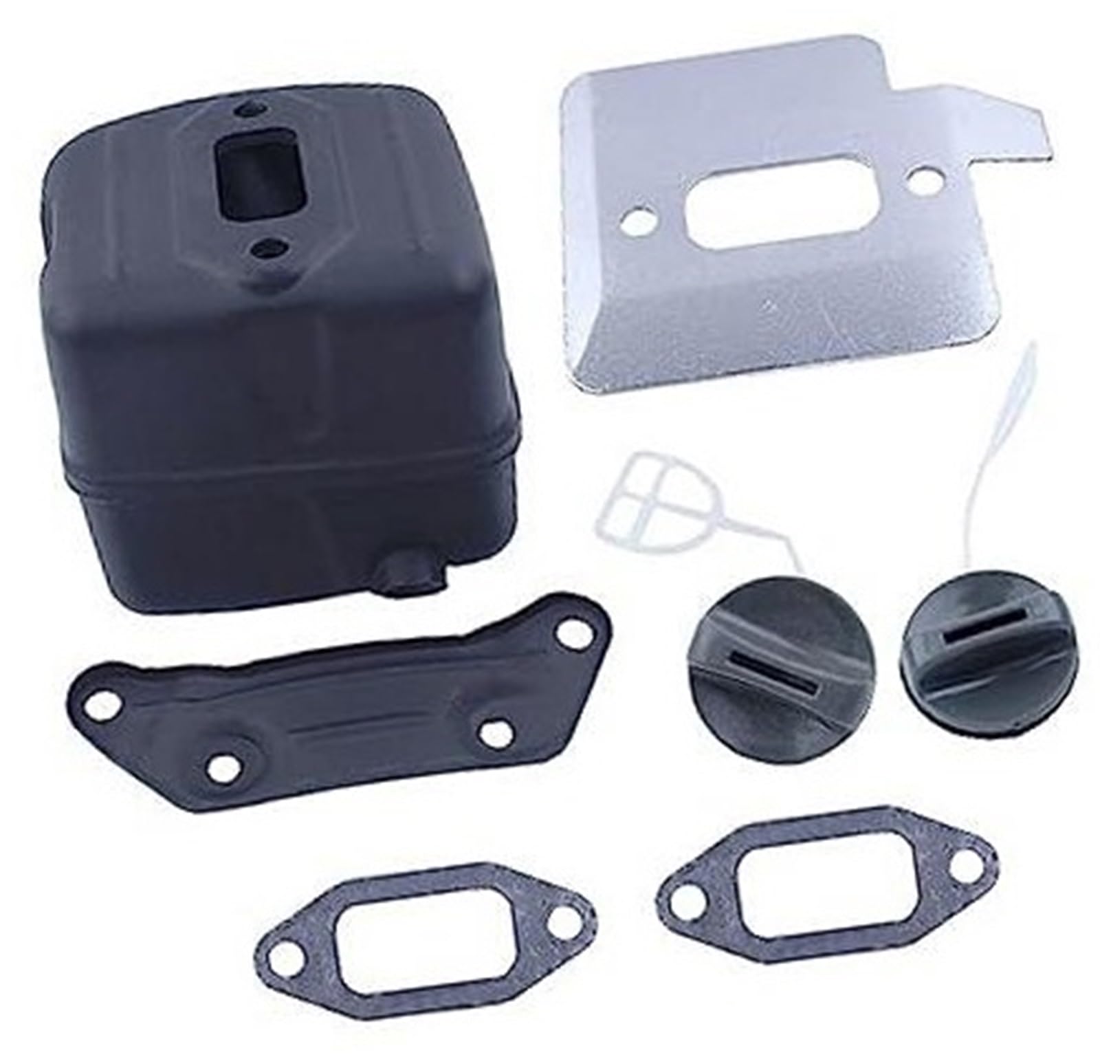 QASULER Schalldämpfer, Auspuff, Kühlplatte, Dichtung, Heizöldeckel-Set, for Husqvarna, 365 362 371 372 372XP Kettensägen-Ersatzteil Kraftstofftank für Hubtrimmer von QASULER