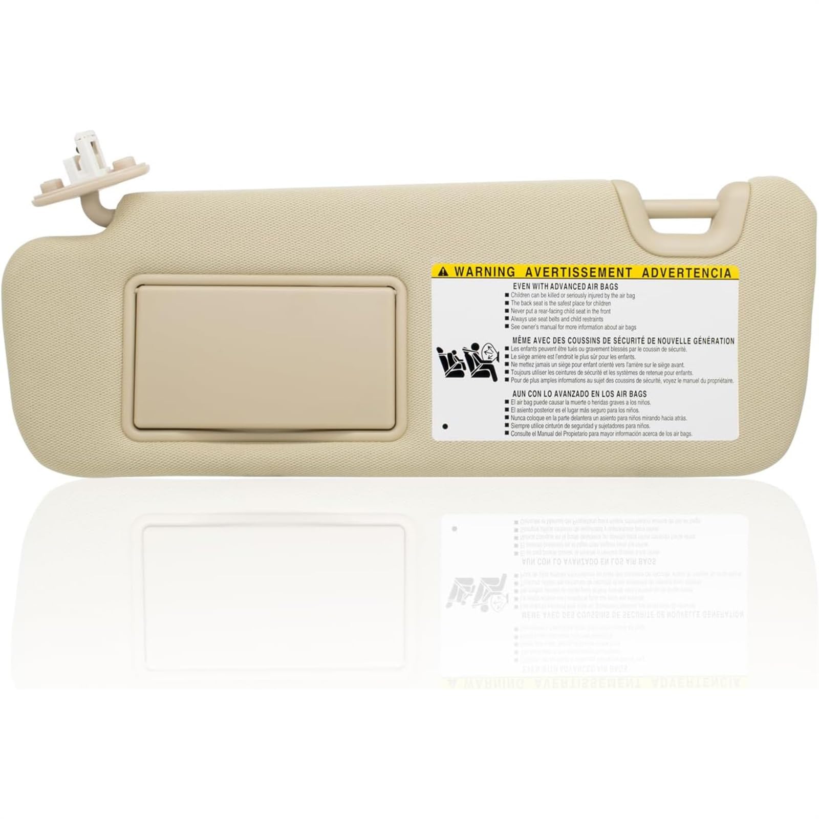 QASULER Sonnenblende mit Licht, for Toyota, Highlander 2014, 2015, 2016, 2017, 2018, 2019. Ersetzt # 74310-0E072-B0 Auto-Sonnenblende(Beige Left Driver) von QASULER