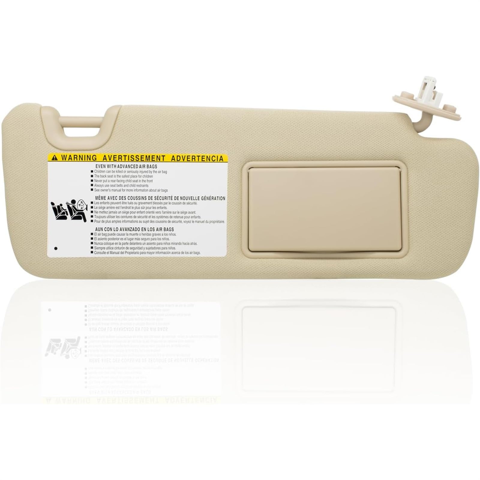 QASULER Sonnenblende mit Licht, for Toyota, Highlander 2014, 2015, 2016, 2017, 2018, 2019. Ersetzt # 74310-0E072-B0 Auto-Sonnenblende(Beige Right Side) von QASULER
