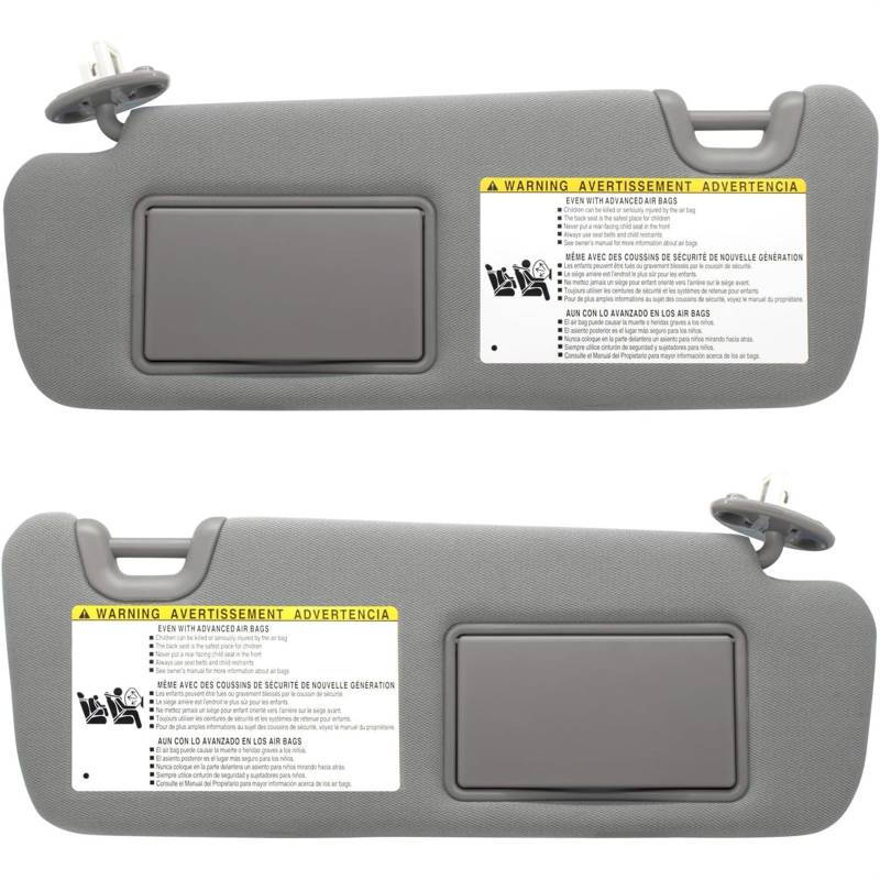 QASULER Sonnenblende mit Licht, for Toyota, Highlander 2014, 2015, 2016, 2017, 2018, 2019. Ersetzt # 74310-0E072-B0 Auto-Sonnenblende(Gray Left and Right) von QASULER