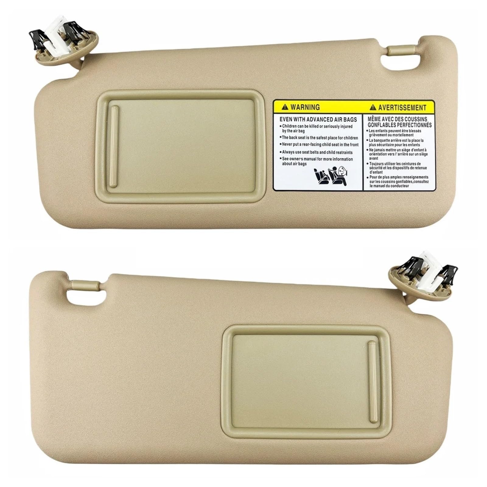 QASULER Sonnenblenden mit Licht, for Toyota, for RAV4 2006–2013 OEM# 74320-42501-B2, 74310-42452-B2 Auto-Sonnenblende(Beige Left and Right) von QASULER