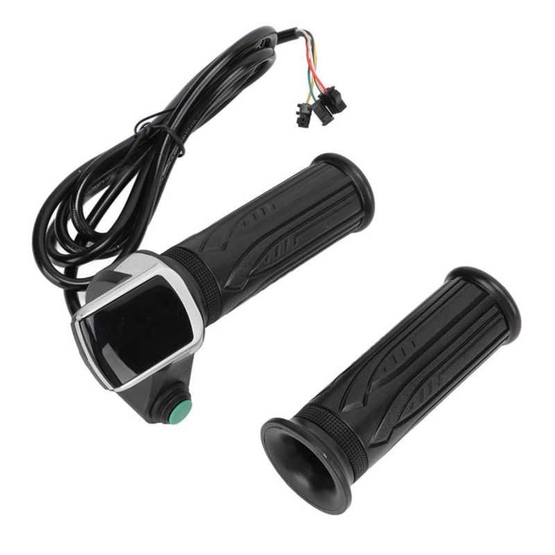 QASULER for 24V36V48V Elektroroller Gasgriff LCD-Display mit Schaltertaste E-Bike Drehdrossel Beschleuniger Lenkergriff Dashboard mit Display für Elektroroller(24V) von QASULER
