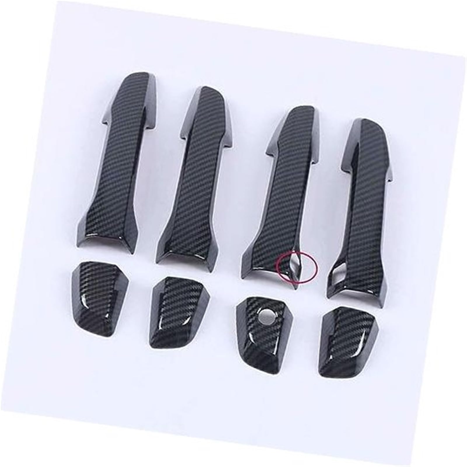 QASULER for CR-V CRV 2017 2018 2019 2020 2021 Carbon Chrom Auto Türgriff Abdeckungen Trim Overlay Styling Auto Zubehör Autotürgriffabdeckung(Black Carbon 0 Sensors) von QASULER