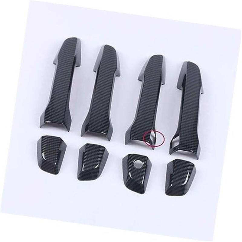 QASULER for CR-V CRV 2017 2018 2019 2020 2021 Carbon Chrom Auto Türgriff Abdeckungen Trim Overlay Styling Auto Zubehör Autotürgriffabdeckung(Black Carbon 0 Sensors) von QASULER