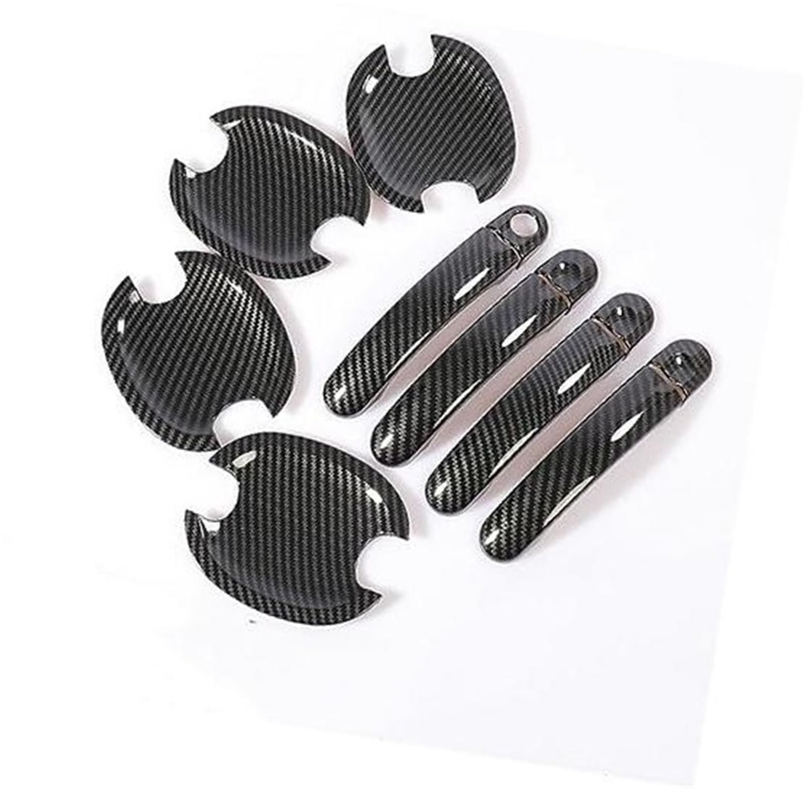 QASULER for MK5, for Golf, Plus, for Golf, GTI 2006–2010, Kohlefaser, Chrom, Autotürgriffabdeckung, Schalenschale Autotürgriffabdeckung(Silver Handle) von QASULER