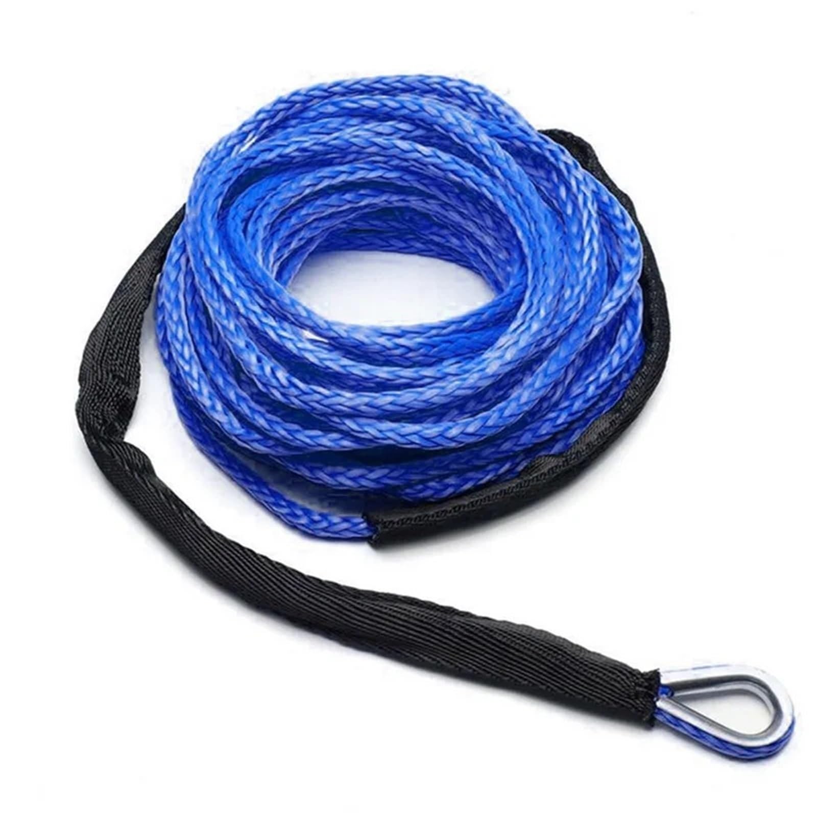 3/16'' 1/4'' 7mm X 50' Bergeseil Abschleppseil Kinetische Bergung LKW Boot Notfall Ersatz Auto Outdoor Zubehör Synthetisches Windenseil Kabel 7700lbs Abschleppseil Notfallrettung Aus(Blue,6mm) von QASVOU
