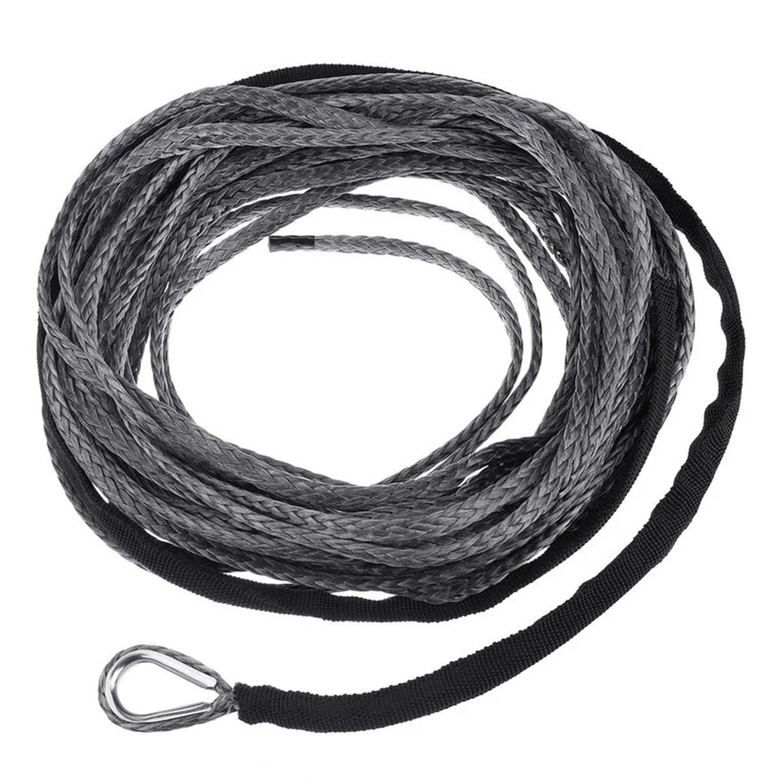 3/16'' 1/4'' 7mm X 50' Bergeseil Abschleppseil Kinetische Bergung LKW Boot Notfall Ersatz Auto Outdoor Zubehör Synthetisches Windenseil Kabel 7700lbs Abschleppseil Notfallrettung Aus(Gray,6mm) von QASVOU
