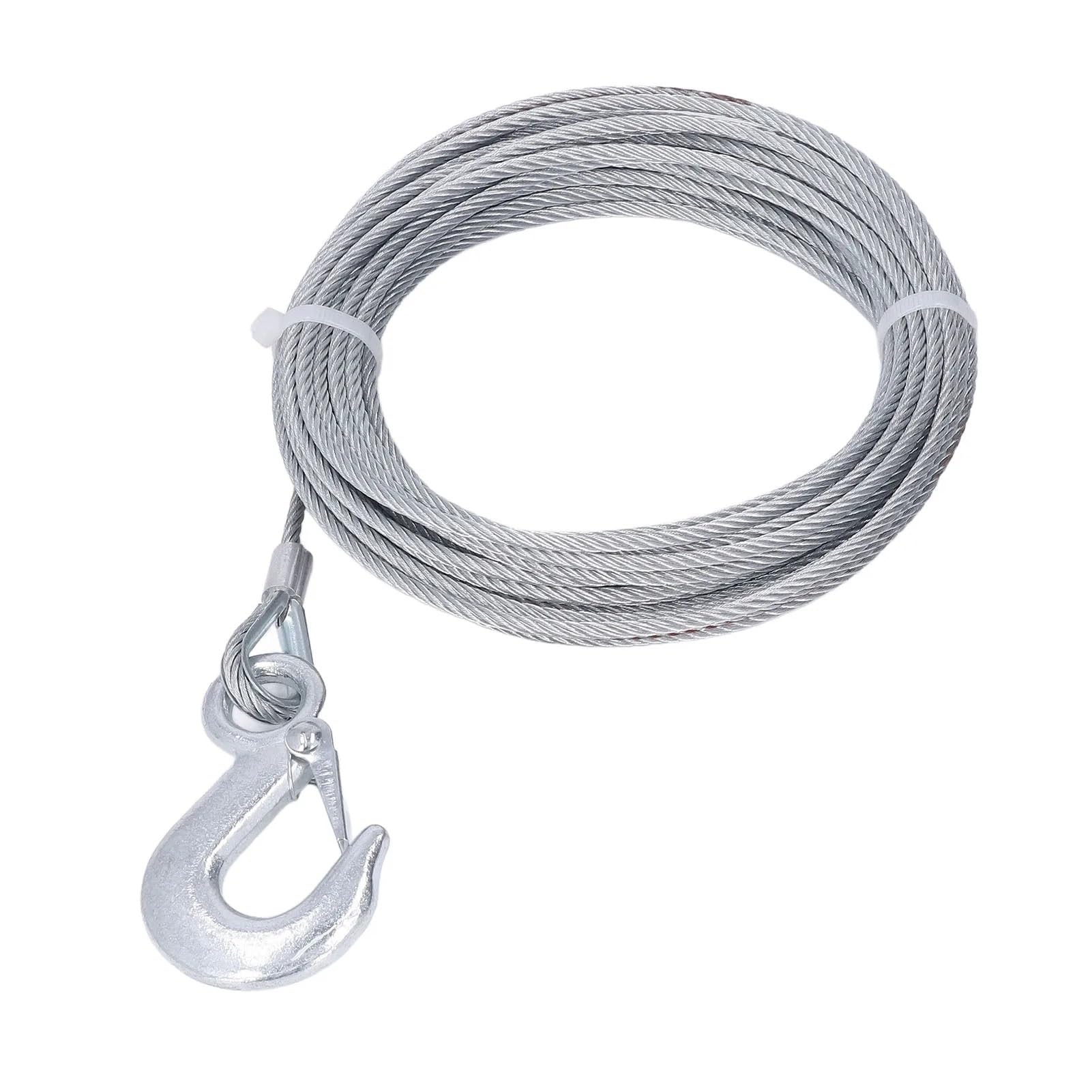 Edelstahl-Windendrahtseil, 4 mm x 12 m, Kabel, 2000 Pfund Festigkeit, verzinktes Ersatz-Windendrahtseil Edelstahl-Windendrahtseil, 4 mm x 12 m, Kabel, 2000 Pfund Festigkeit, verzinktes Ersatz-Windendrahtseil von QASVOU