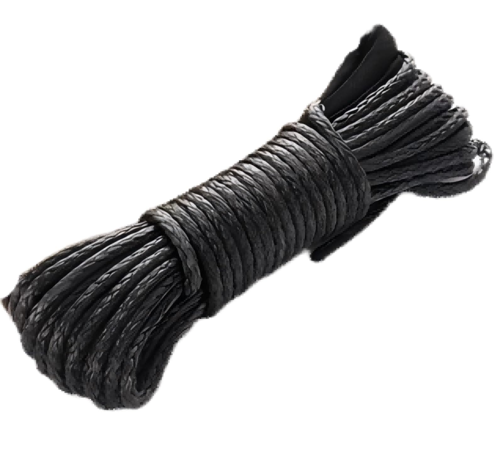 Windenkabelseil, 26 M X 9,5 Mm, 26500 Pfund, Windenseil, Polymer-Kunstfaser for Die Traktion Von Geländefahrzeugen(Black) von QASVOU
