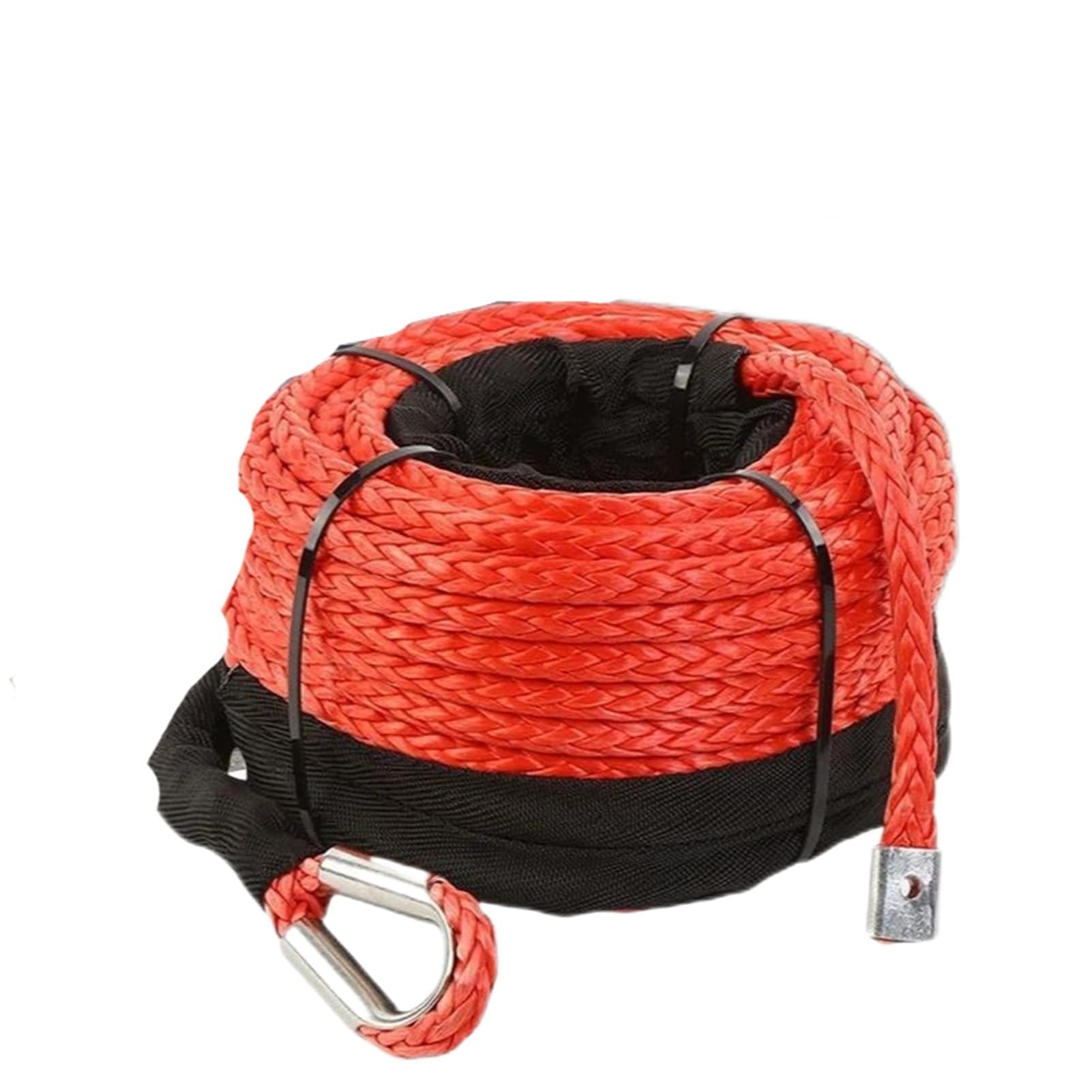 Windenkabelseil, 26 M X 9,5 Mm, 26500 Pfund, Windenseil, Polymer-Kunstfaser for Die Traktion Von Geländefahrzeugen(Red) von QASVOU